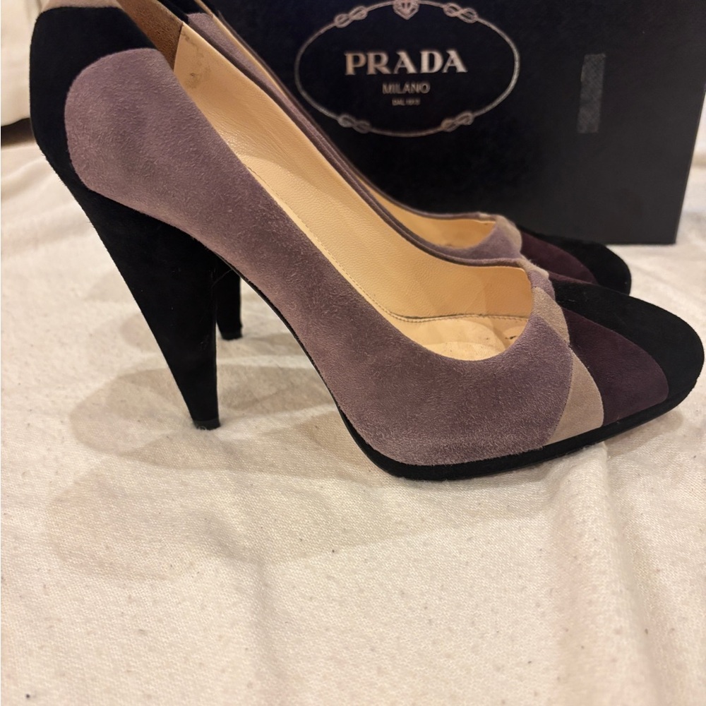 Prada FW2008 Graphic Suede Pumps | Camoscio Grafic | Size 37.5 - Picture 5 of 9